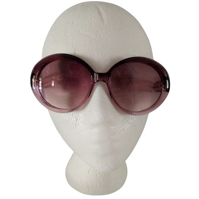 Vtg Valentino V5154/S Oversized Round Sunglasses Purple Gradient Made In Italy